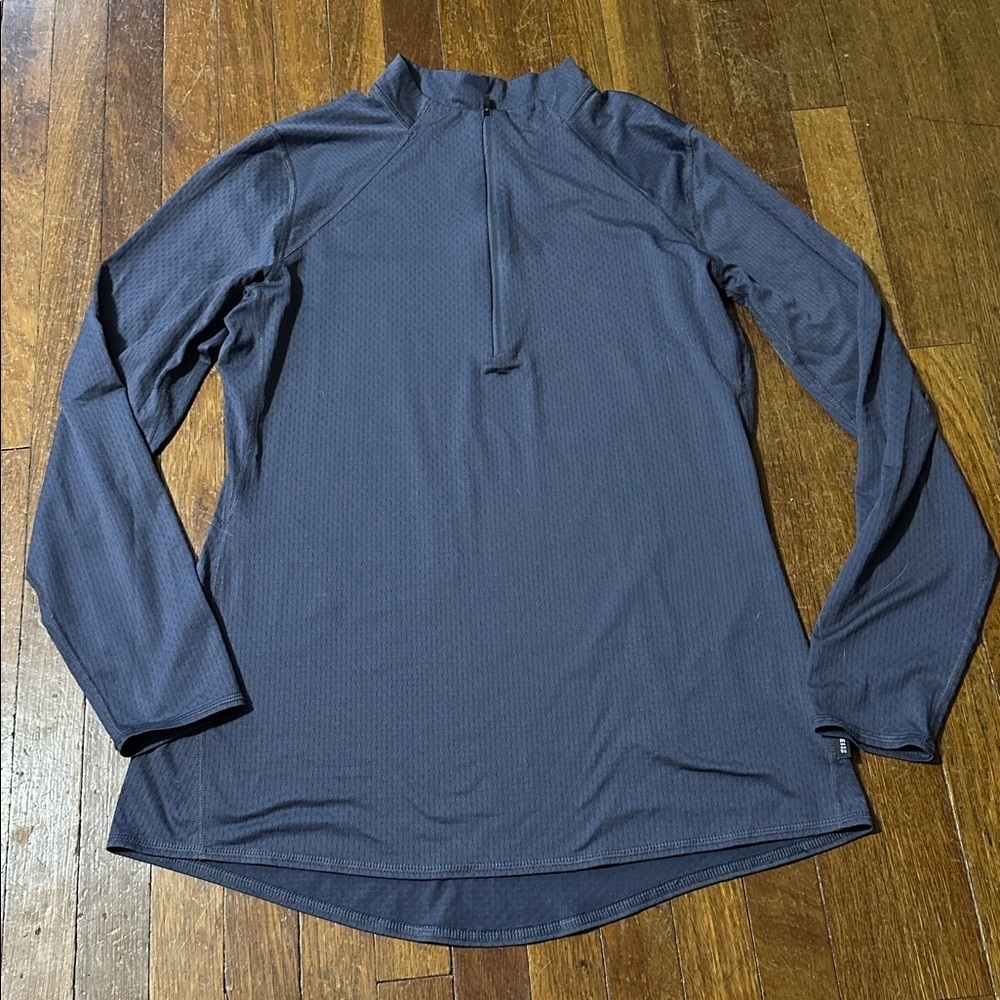 REI Women's Gray Long Sleeve Running 1/4 Zip, Large